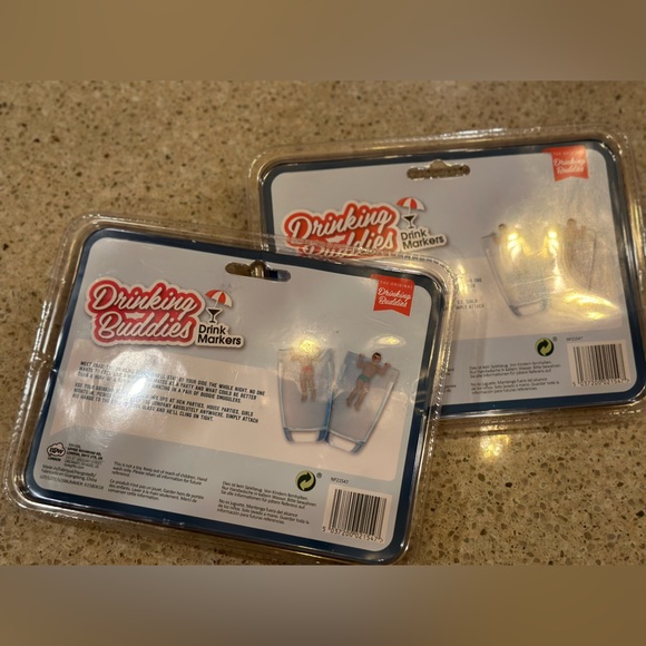 Drinking Buddies Beer Cocktail Wine Glass Male Novelty Charm Markers  (2)New NWP - Picture 4 of 15